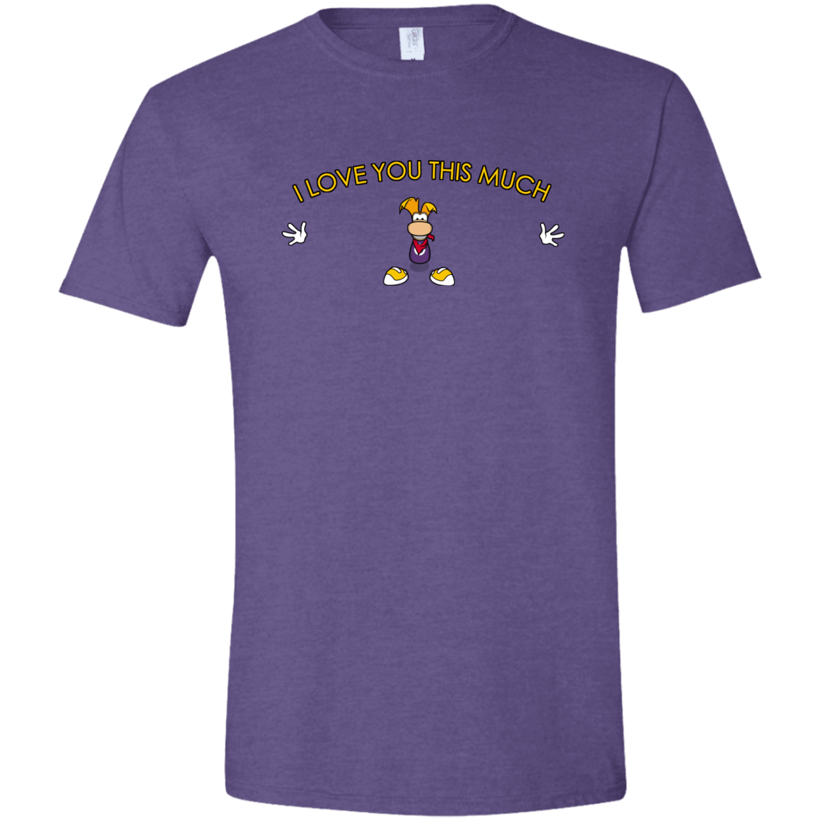 T-Shirts Heather Purple / S I Love You This Much Men's Semi-Fitted Softstyle
