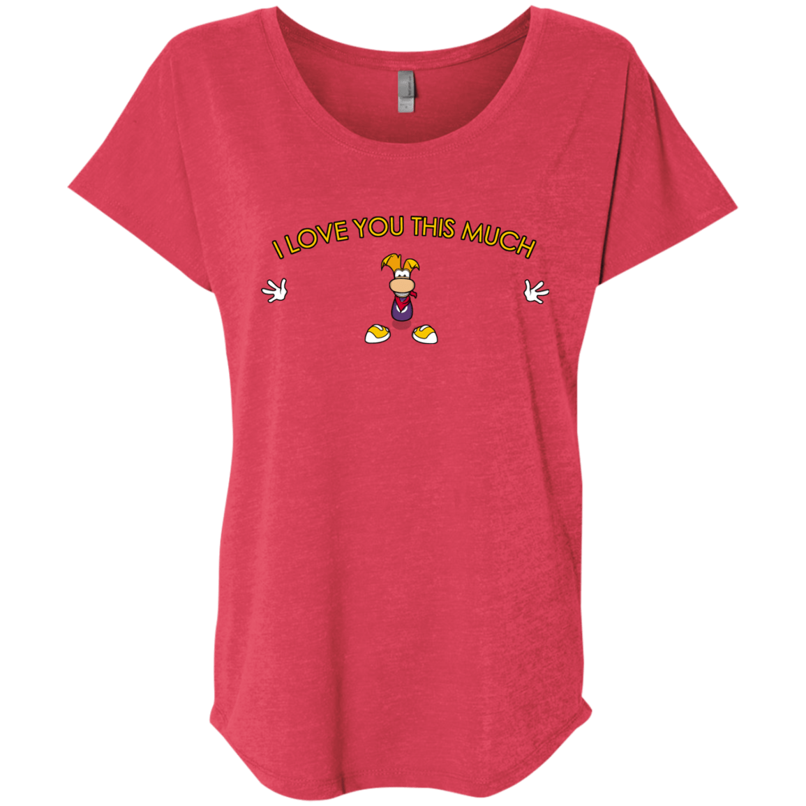 T-Shirts Vintage Red / X-Small I Love You This Much Triblend Dolman Sleeve