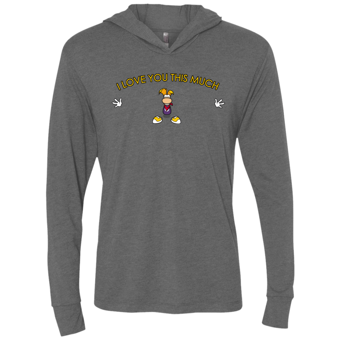 T-Shirts Premium Heather / X-Small I Love You This Much Triblend Long Sleeve Hoodie Tee