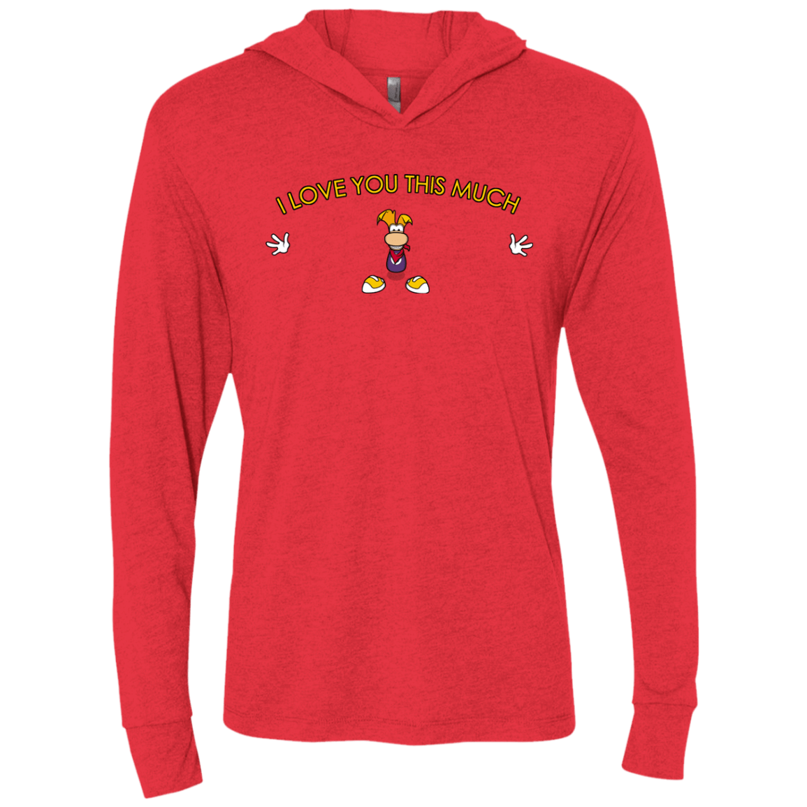 T-Shirts Vintage Red / X-Small I Love You This Much Triblend Long Sleeve Hoodie Tee