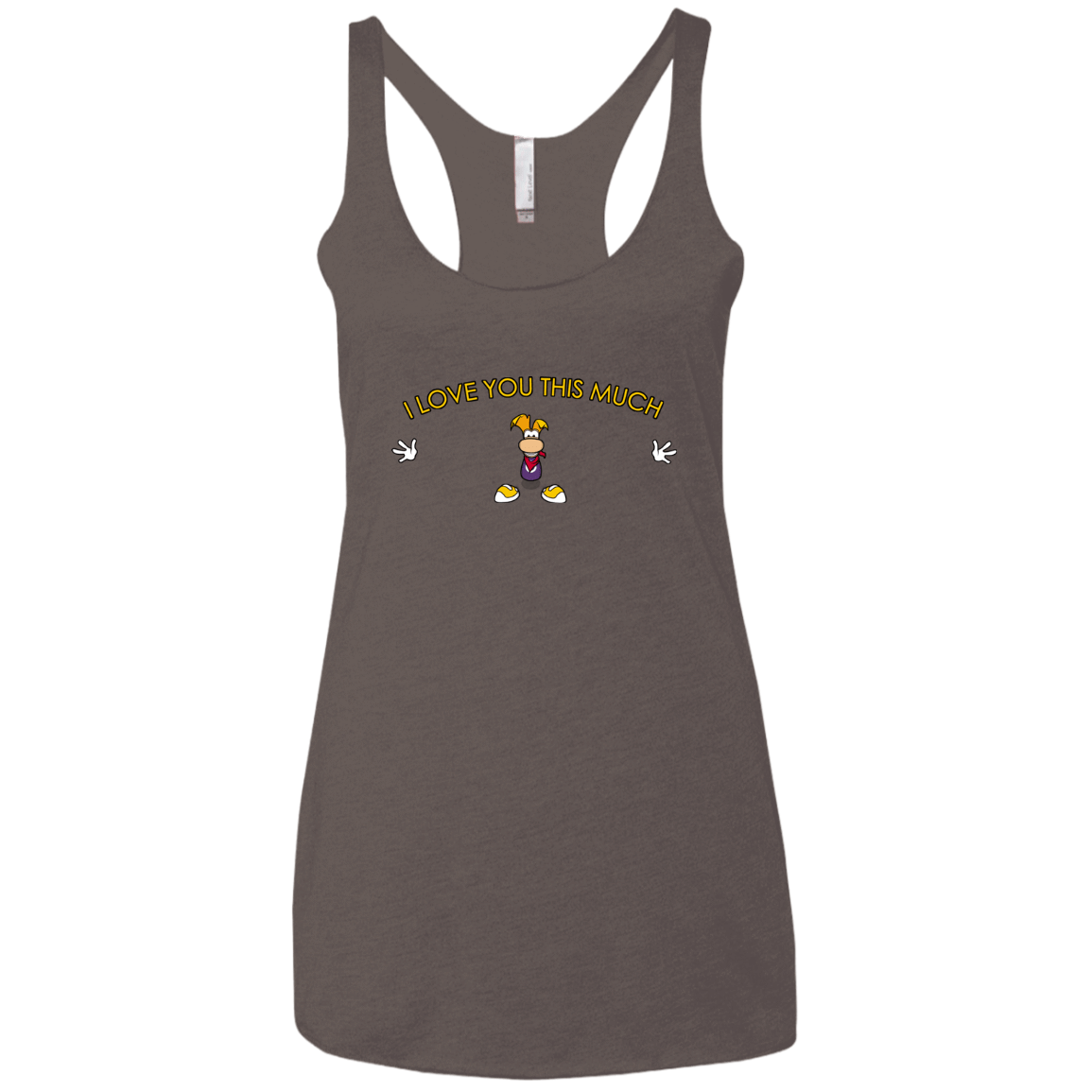 T-Shirts Macchiato / X-Small I Love You This Much Women's Triblend Racerback Tank