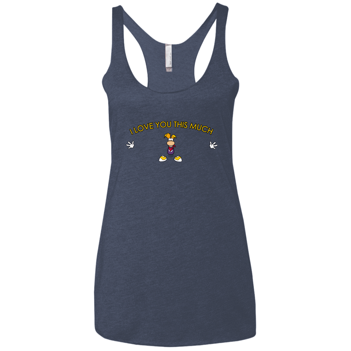 T-Shirts Vintage Navy / X-Small I Love You This Much Women's Triblend Racerback Tank