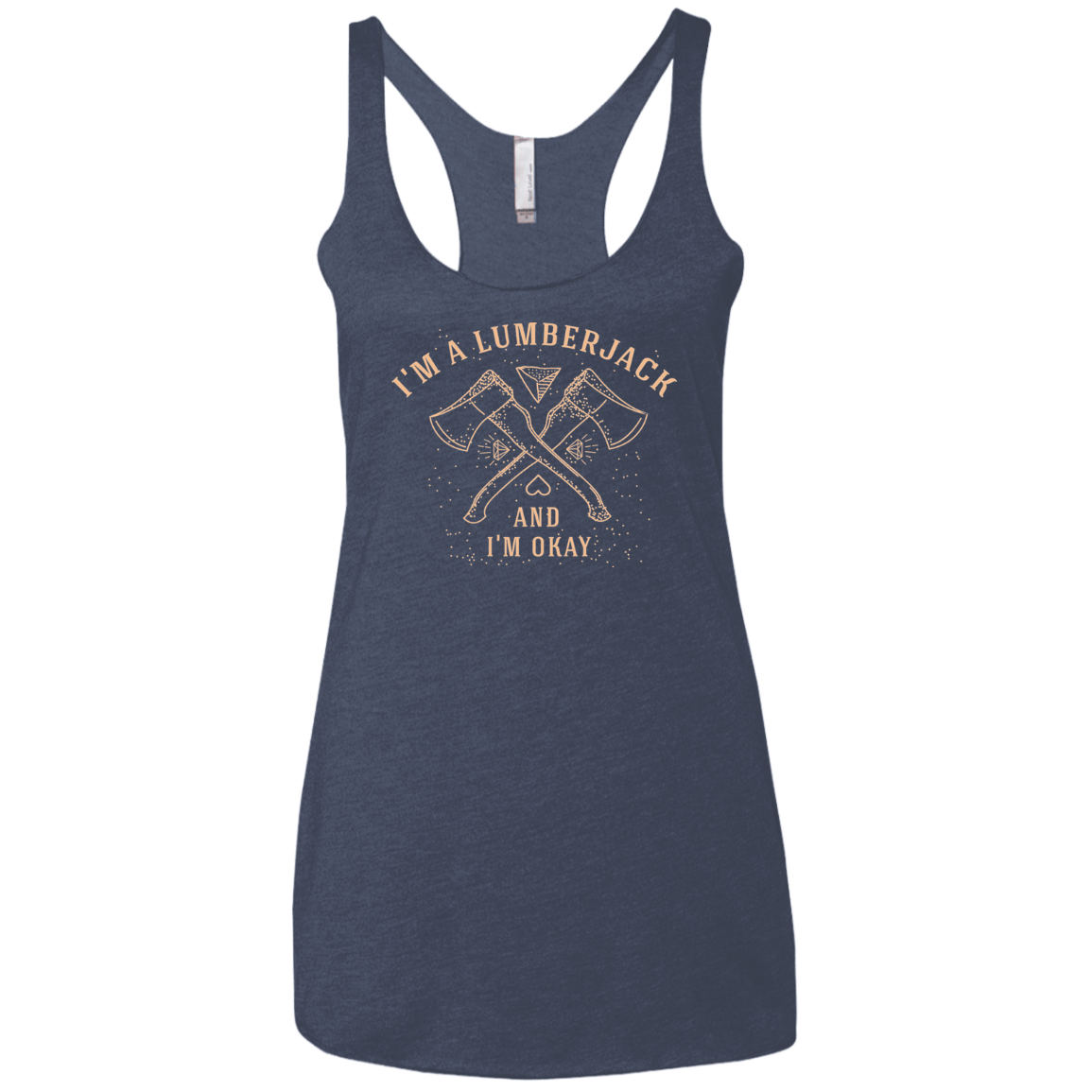 T-Shirts Vintage Navy / X-Small I'm a Lumberjack Women's Triblend Racerback Tank