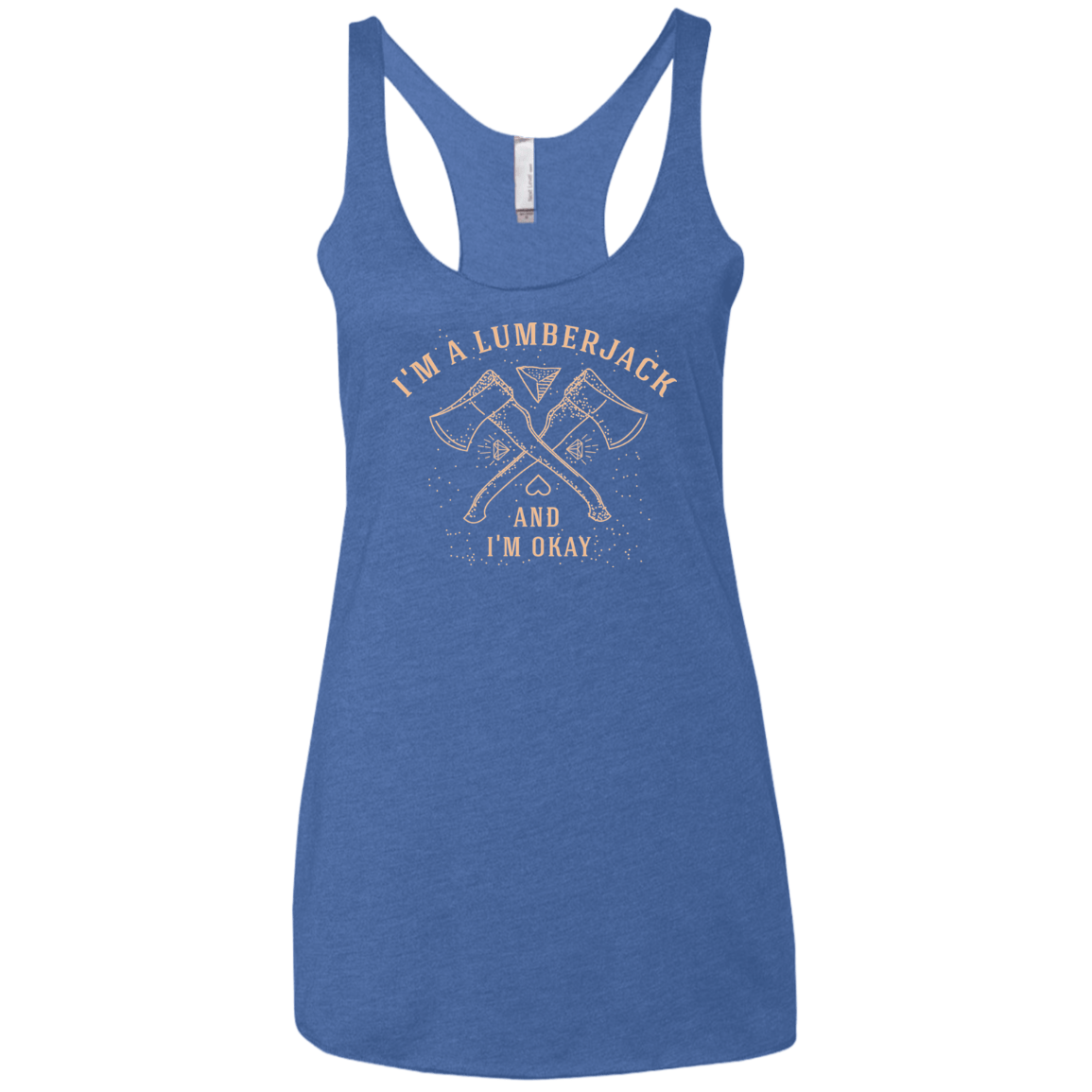 T-Shirts Vintage Royal / X-Small I'm a Lumberjack Women's Triblend Racerback Tank