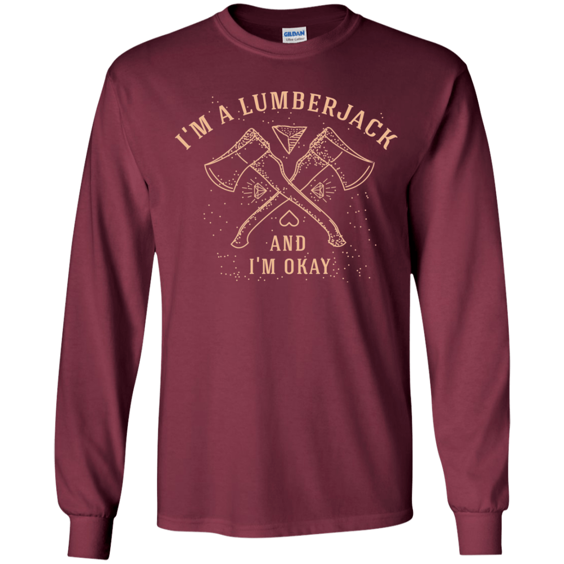 T-Shirts Maroon / YS I'm a Lumberjack Youth Long Sleeve T-Shirt
