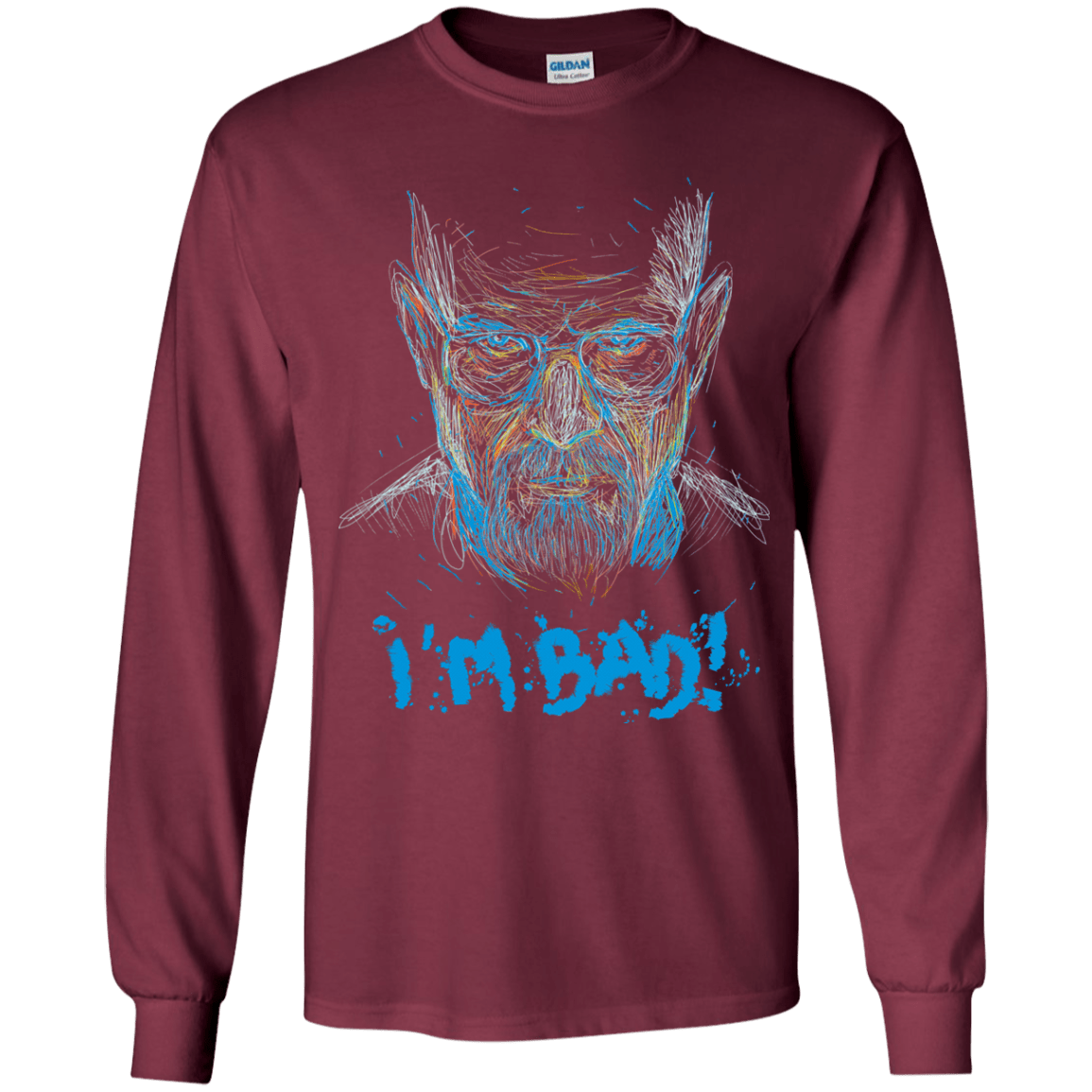 T-Shirts Maroon / YS I'm Bad! Youth Long Sleeve T-Shirt
