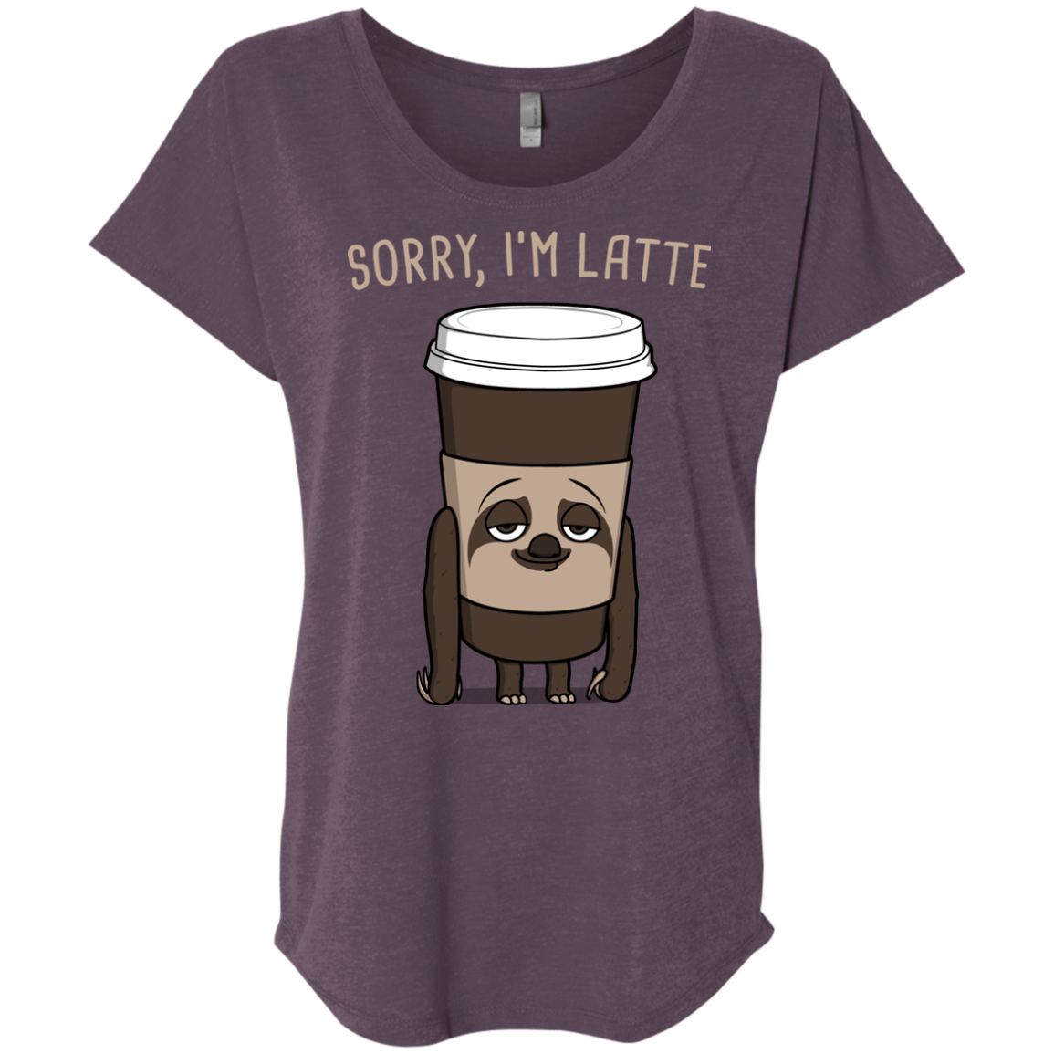 T-Shirts Vintage Purple / X-Small I'm Latte Triblend Dolman Sleeve