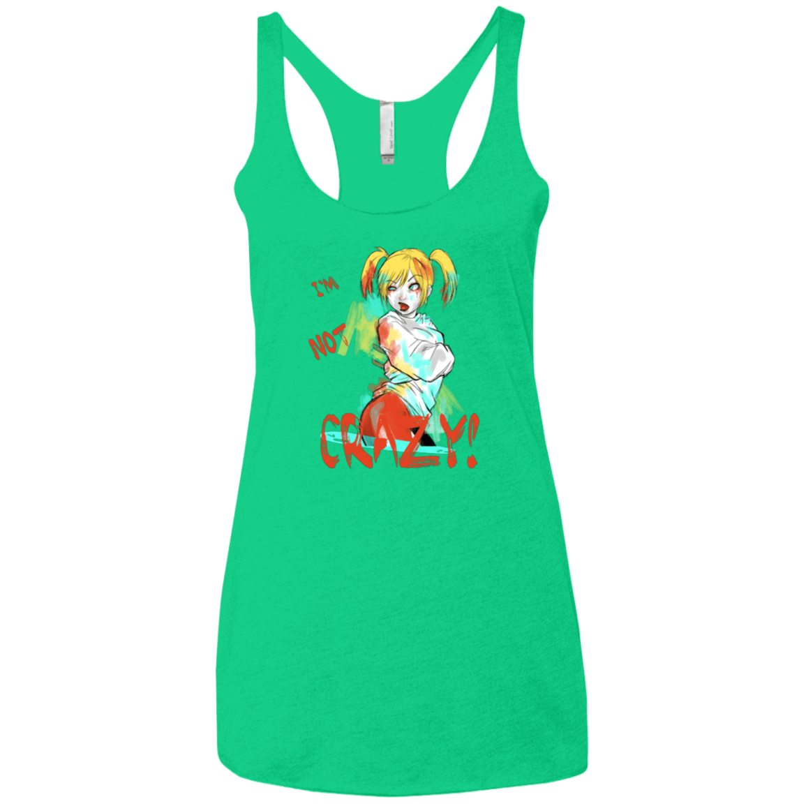 T-Shirts Envy / X-Small I'm not crazy! Women's Triblend Racerback Tank