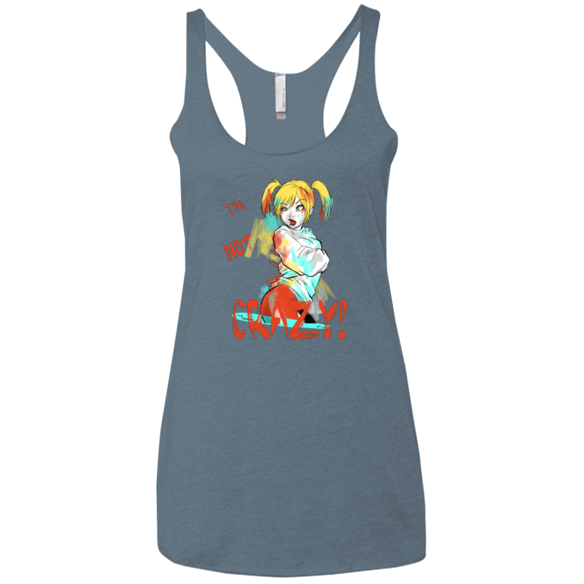 T-Shirts Indigo / X-Small I'm not crazy! Women's Triblend Racerback Tank