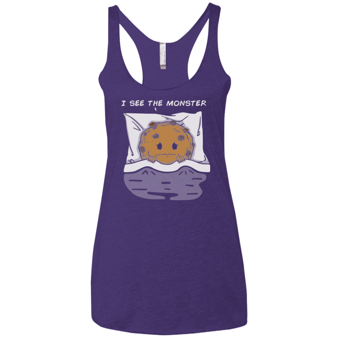 T-Shirts Purple / X-Small I see the monster Women's Triblend Racerback Tank