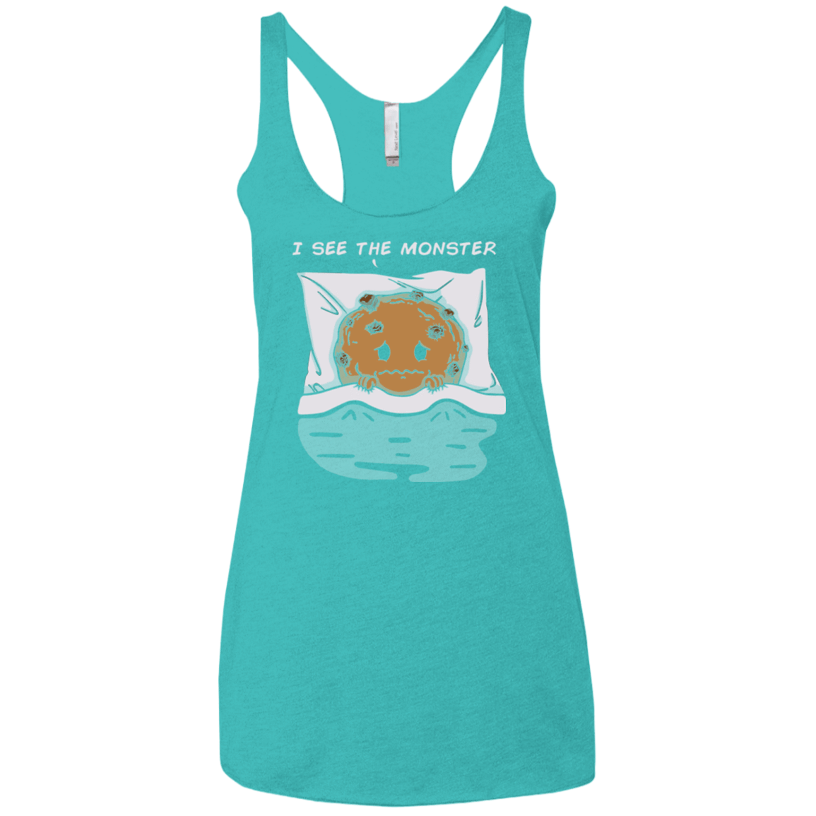 T-Shirts Tahiti Blue / X-Small I see the monster Women's Triblend Racerback Tank