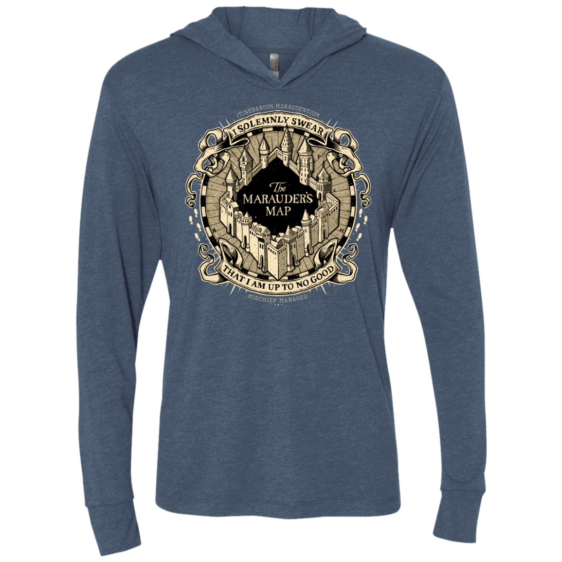 T-Shirts Indigo / X-Small I Solemnly Swear Triblend Long Sleeve Hoodie Tee