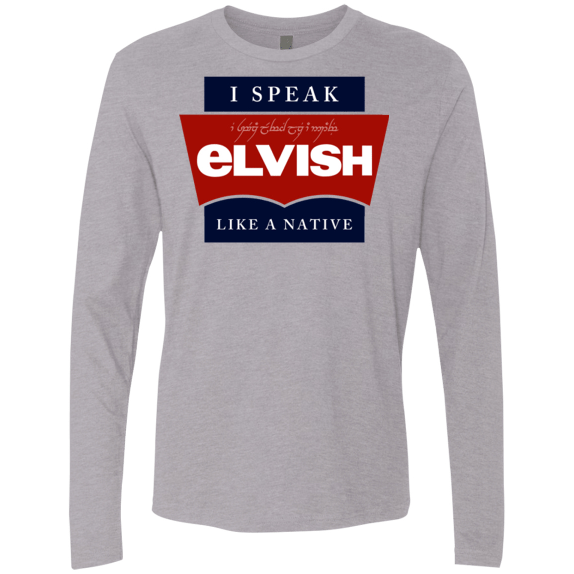 T-Shirts Heather Grey / Small I speak elvish Men's Premium Long Sleeve