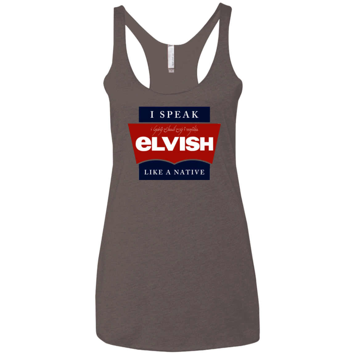 T-Shirts Macchiato / X-Small I speak elvish Women's Triblend Racerback Tank