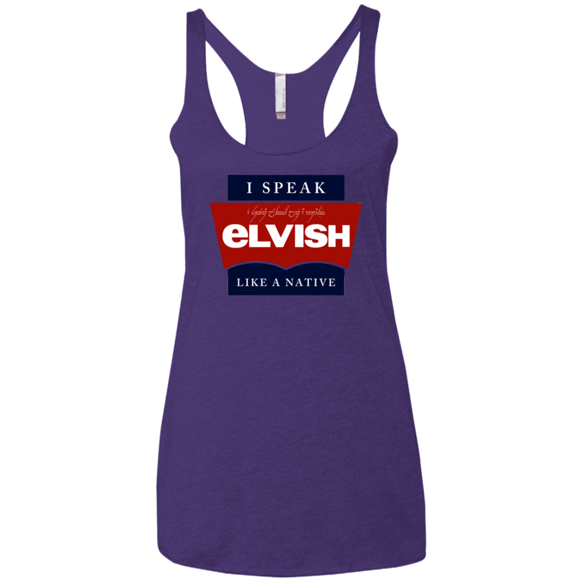 T-Shirts Purple / X-Small I speak elvish Women's Triblend Racerback Tank