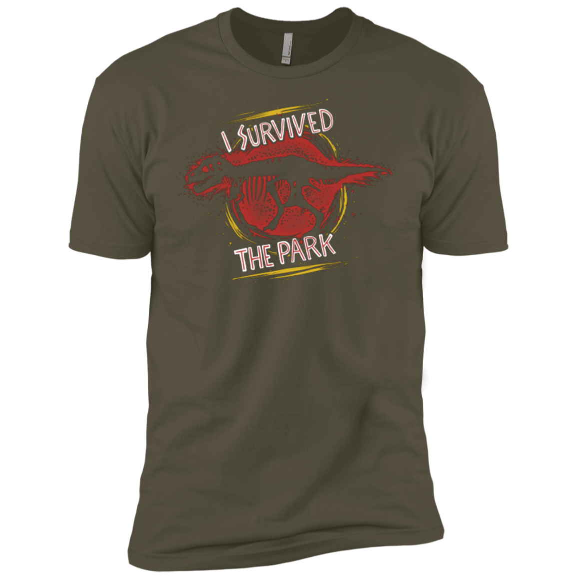T-Shirts Military Green / X-Small I SURVIVED THE PARK Men's Premium T-Shirt