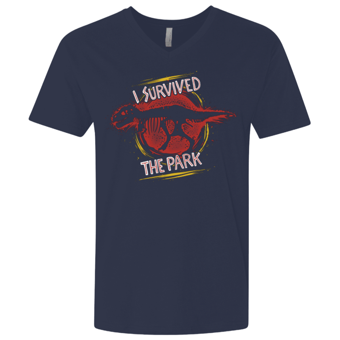 T-Shirts Midnight Navy / X-Small I SURVIVED THE PARK Men's Premium V-Neck