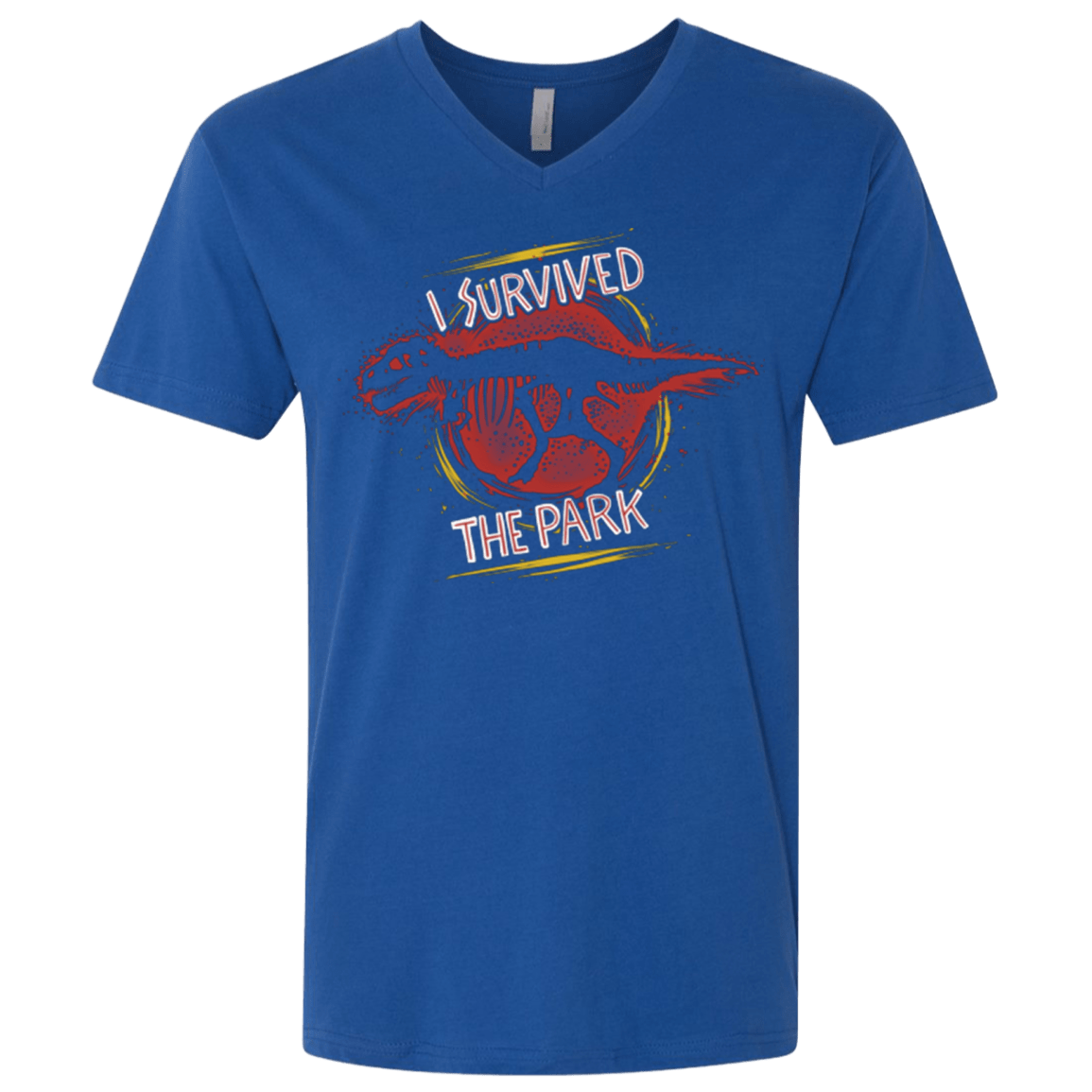 T-Shirts Royal / X-Small I SURVIVED THE PARK Men's Premium V-Neck