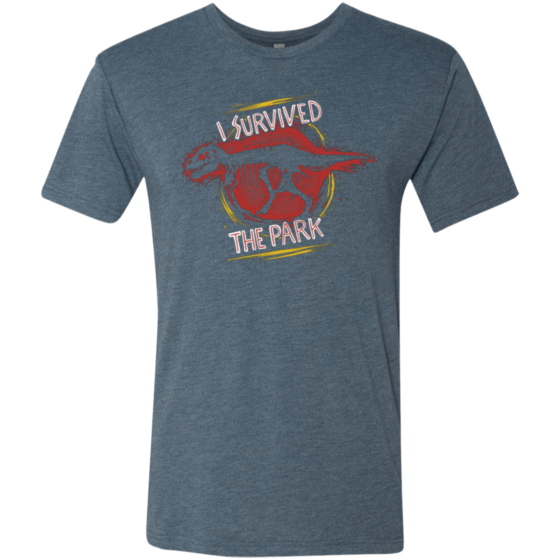 T-Shirts Indigo / Small I SURVIVED THE PARK Men's Triblend T-Shirt