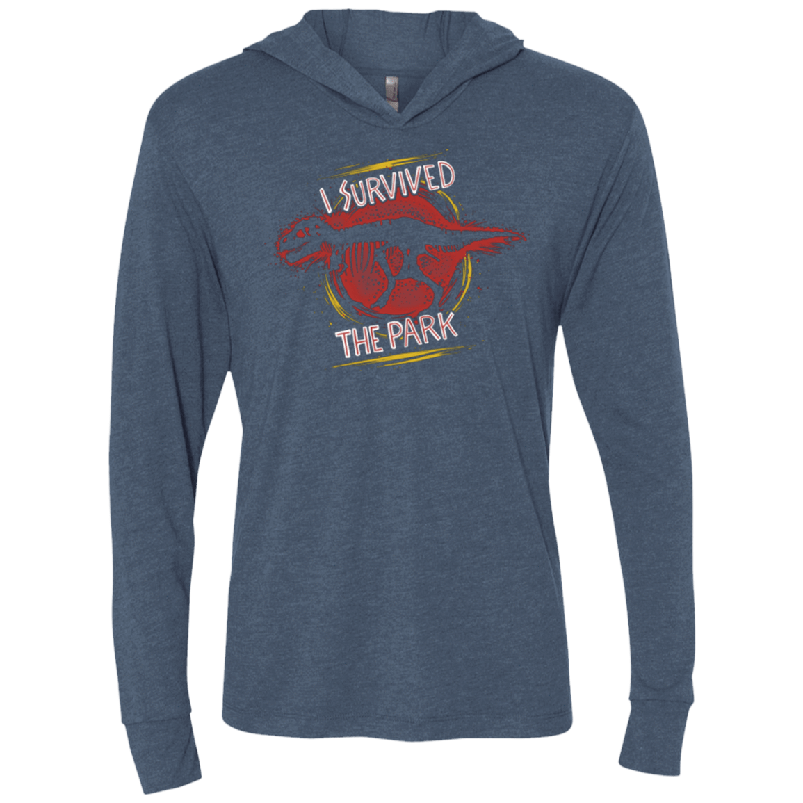 T-Shirts Indigo / X-Small I SURVIVED THE PARK Triblend Long Sleeve Hoodie Tee