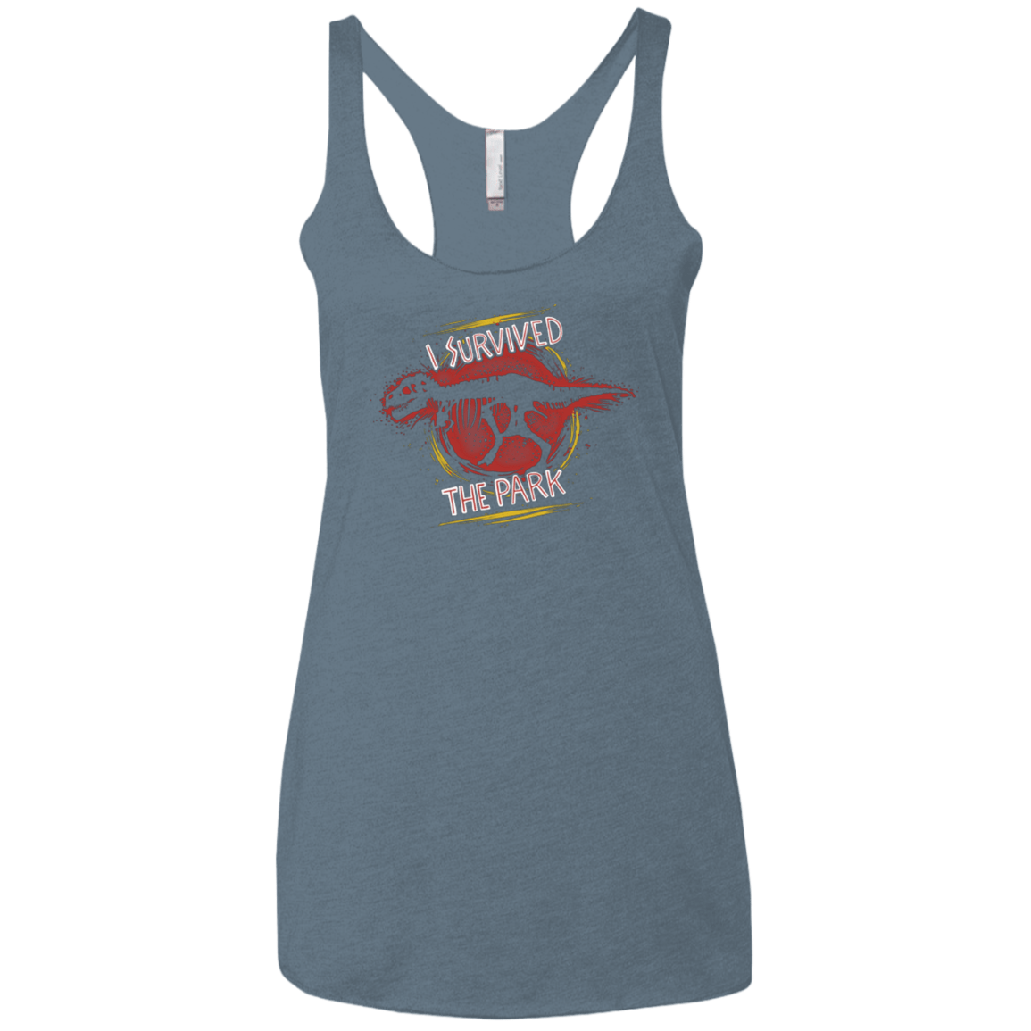 T-Shirts Indigo / X-Small I SURVIVED THE PARK Women's Triblend Racerback Tank