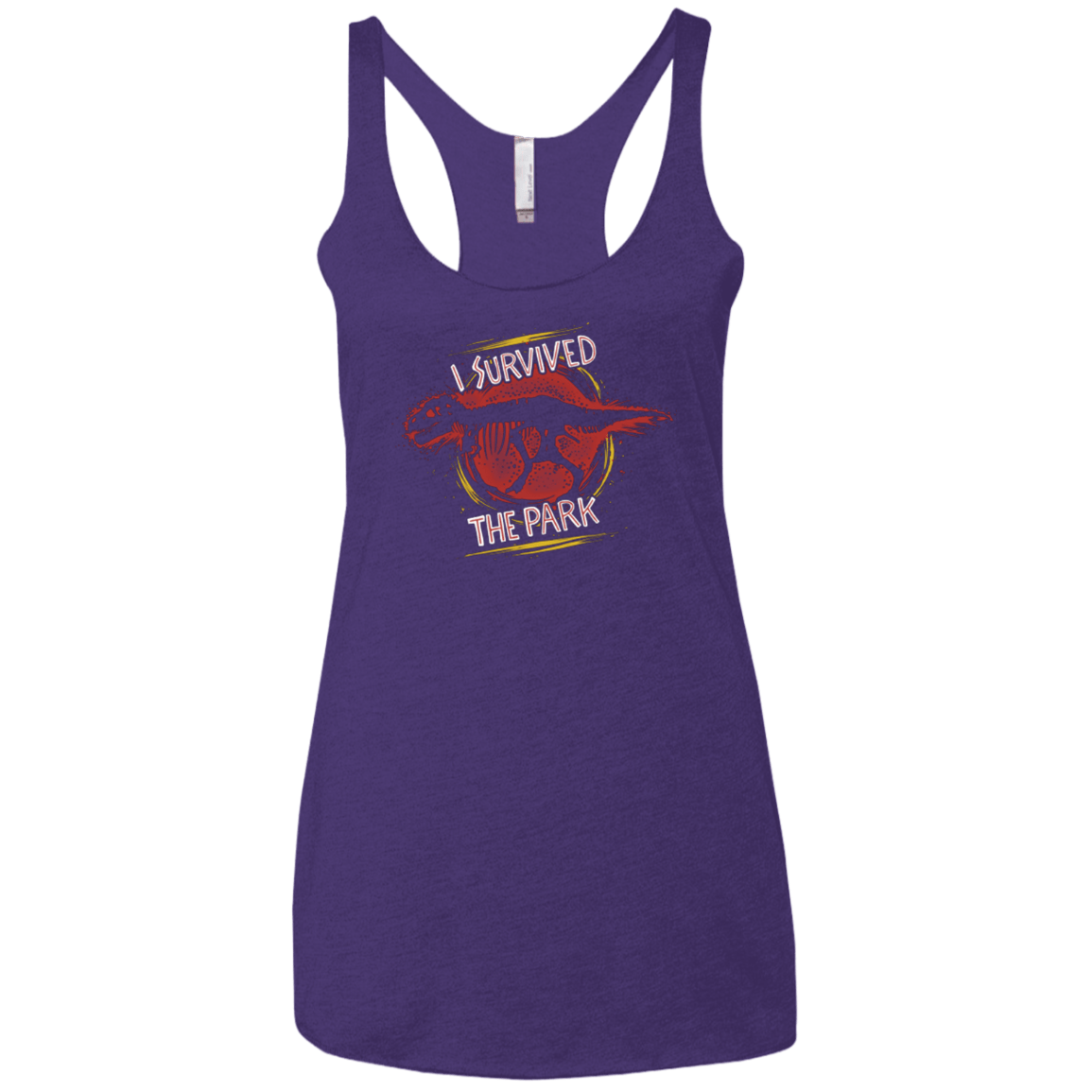 T-Shirts Purple / X-Small I SURVIVED THE PARK Women's Triblend Racerback Tank
