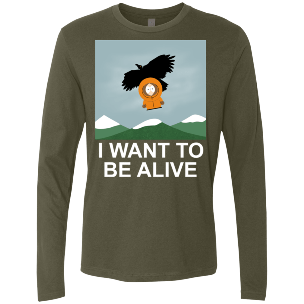 T-Shirts Military Green / S I Want to be Alive Men's Premium Long Sleeve