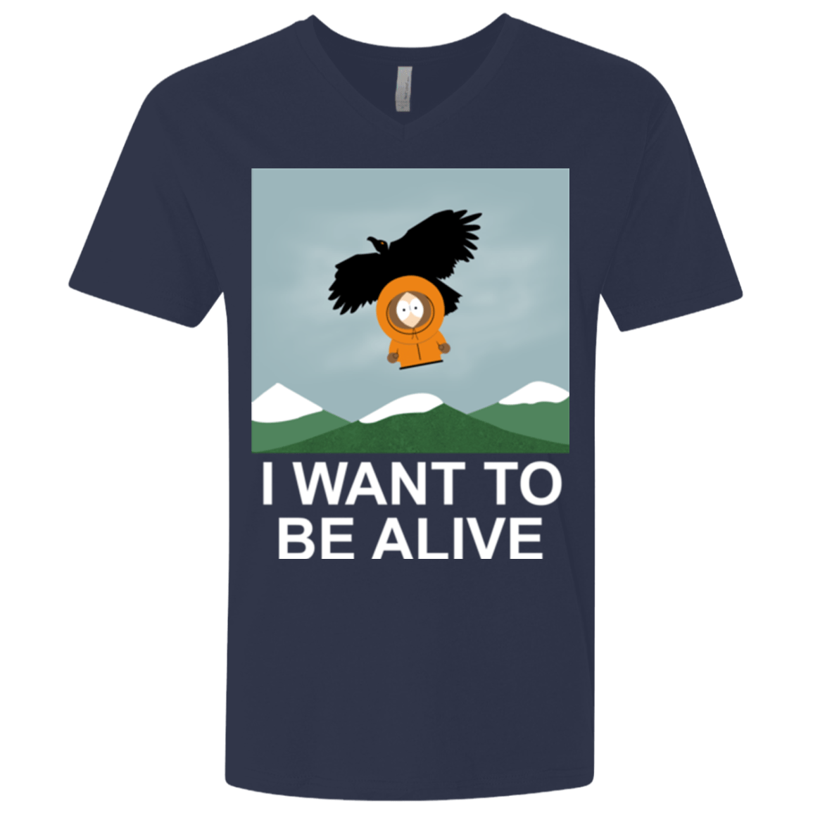 T-Shirts Midnight Navy / X-Small I Want to be Alive Men's Premium V-Neck