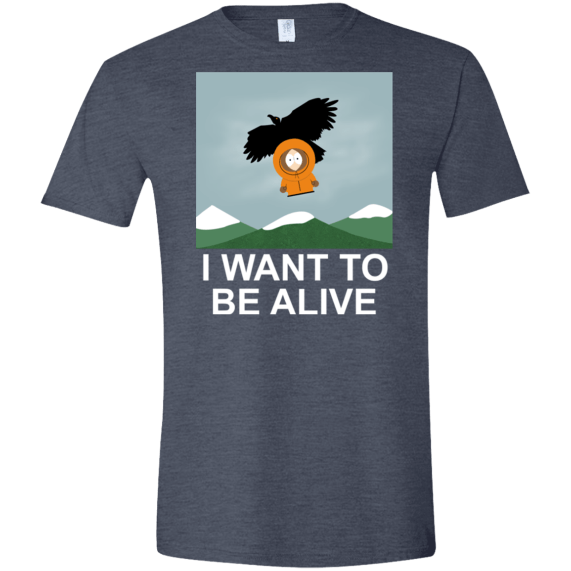 T-Shirts Heather Navy / S I Want to be Alive Men's Semi-Fitted Softstyle