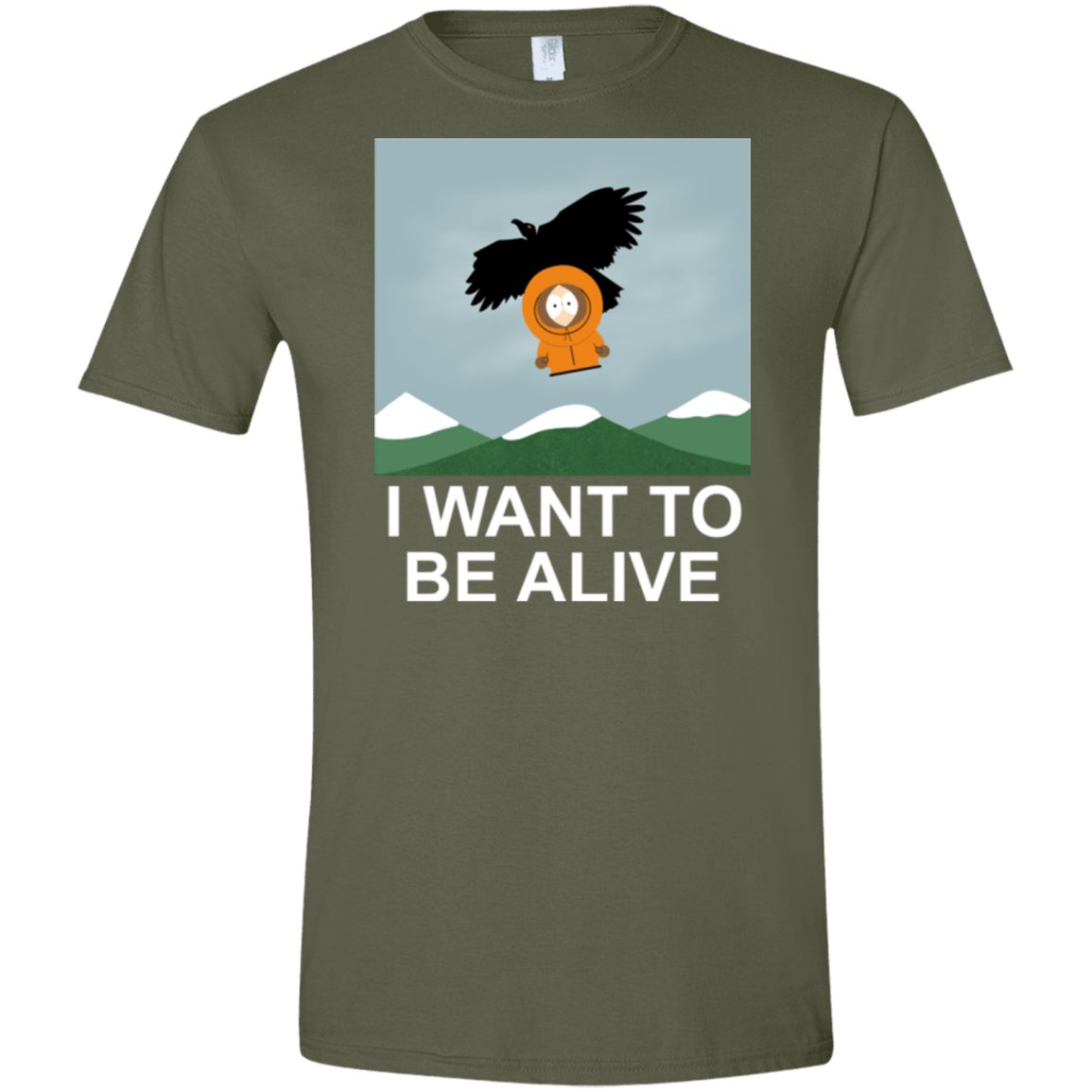 T-Shirts Military Green / S I Want to be Alive Men's Semi-Fitted Softstyle