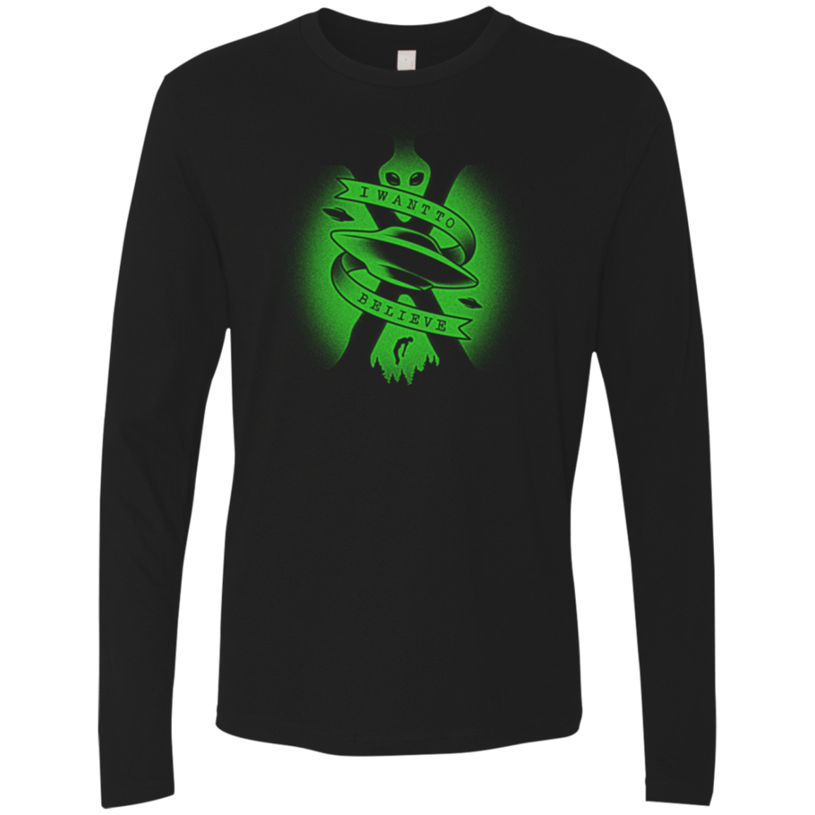 T-Shirts Black / Small I Want To Believe Men's Premium Long Sleeve