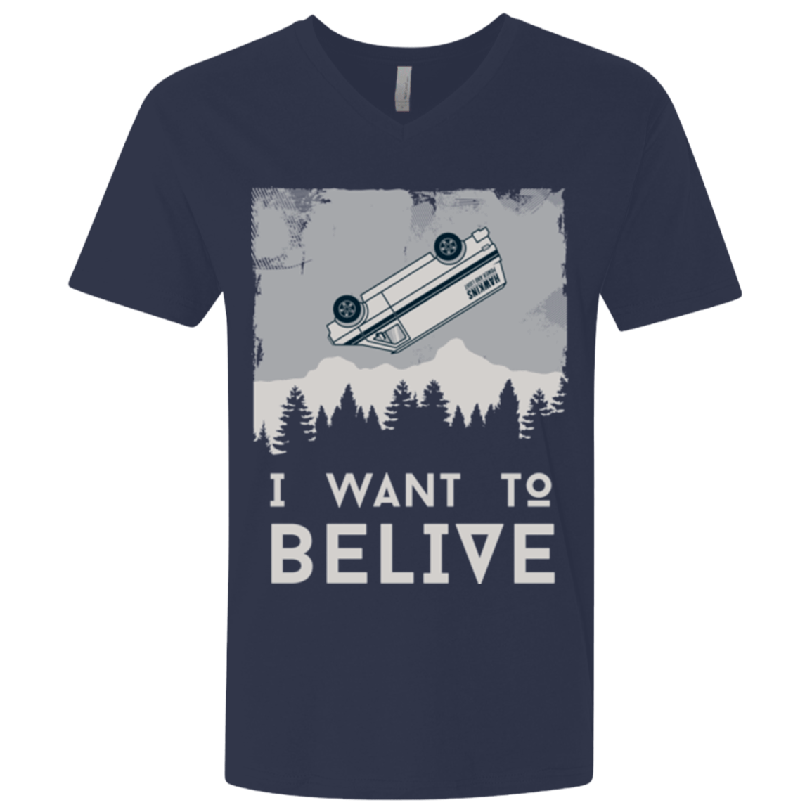 T-Shirts Midnight Navy / X-Small I Want to Believe Men's Premium V-Neck