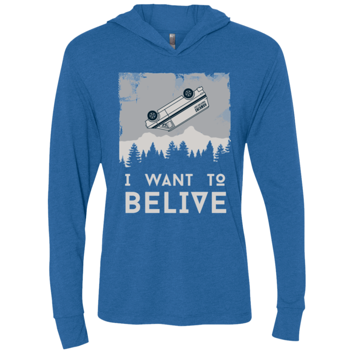 T-Shirts Vintage Royal / X-Small I Want to Believe Triblend Long Sleeve Hoodie Tee