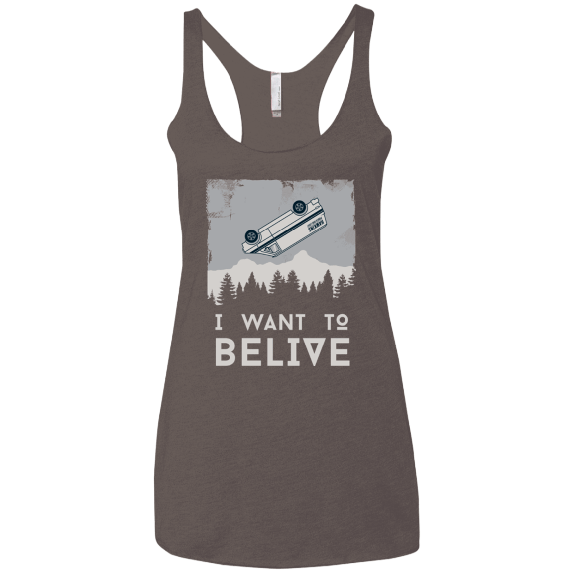 T-Shirts Macchiato / X-Small I Want to Believe Women's Triblend Racerback Tank