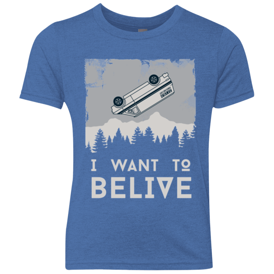 T-Shirts Vintage Royal / YXS I Want to Believe Youth Triblend T-Shirt