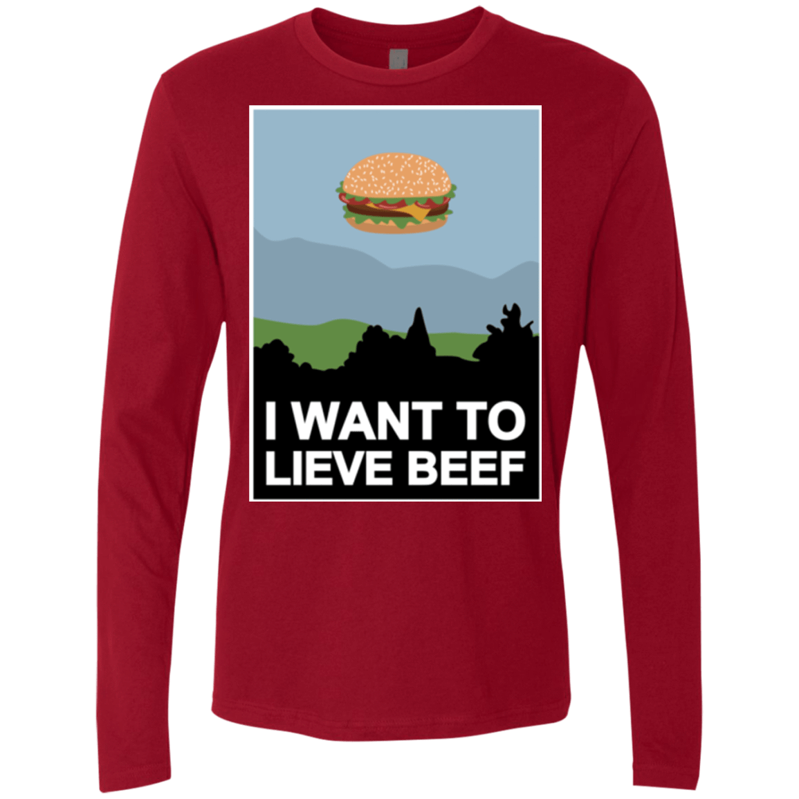 T-Shirts Cardinal / Small I want to lieve beef Men's Premium Long Sleeve