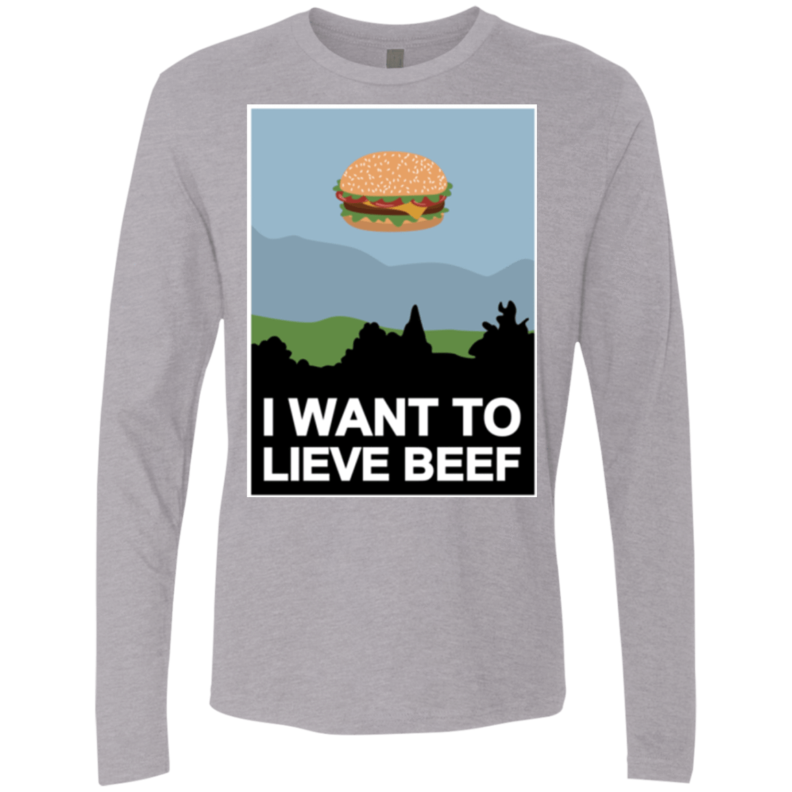 T-Shirts Heather Grey / Small I want to lieve beef Men's Premium Long Sleeve