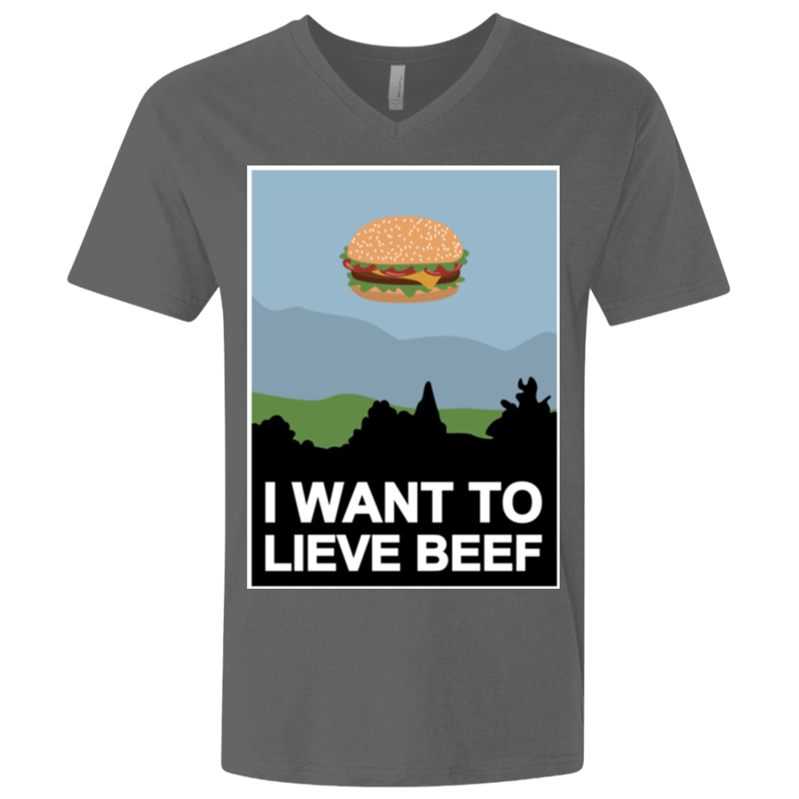 T-Shirts Heavy Metal / X-Small I want to lieve beef Men's Premium V-Neck