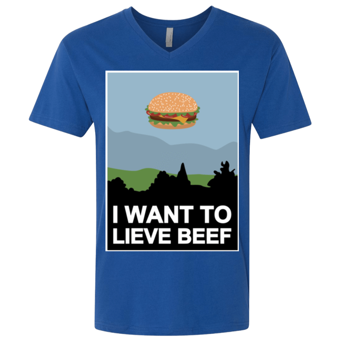 T-Shirts Royal / X-Small I want to lieve beef Men's Premium V-Neck