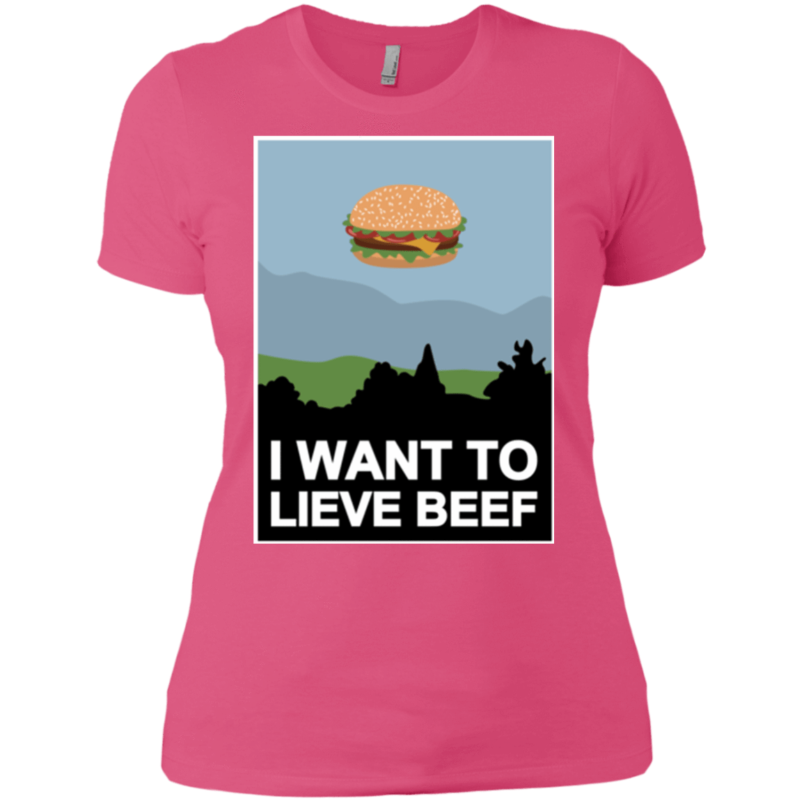 T-Shirts Hot Pink / X-Small I want to lieve beef Women's Premium T-Shirt