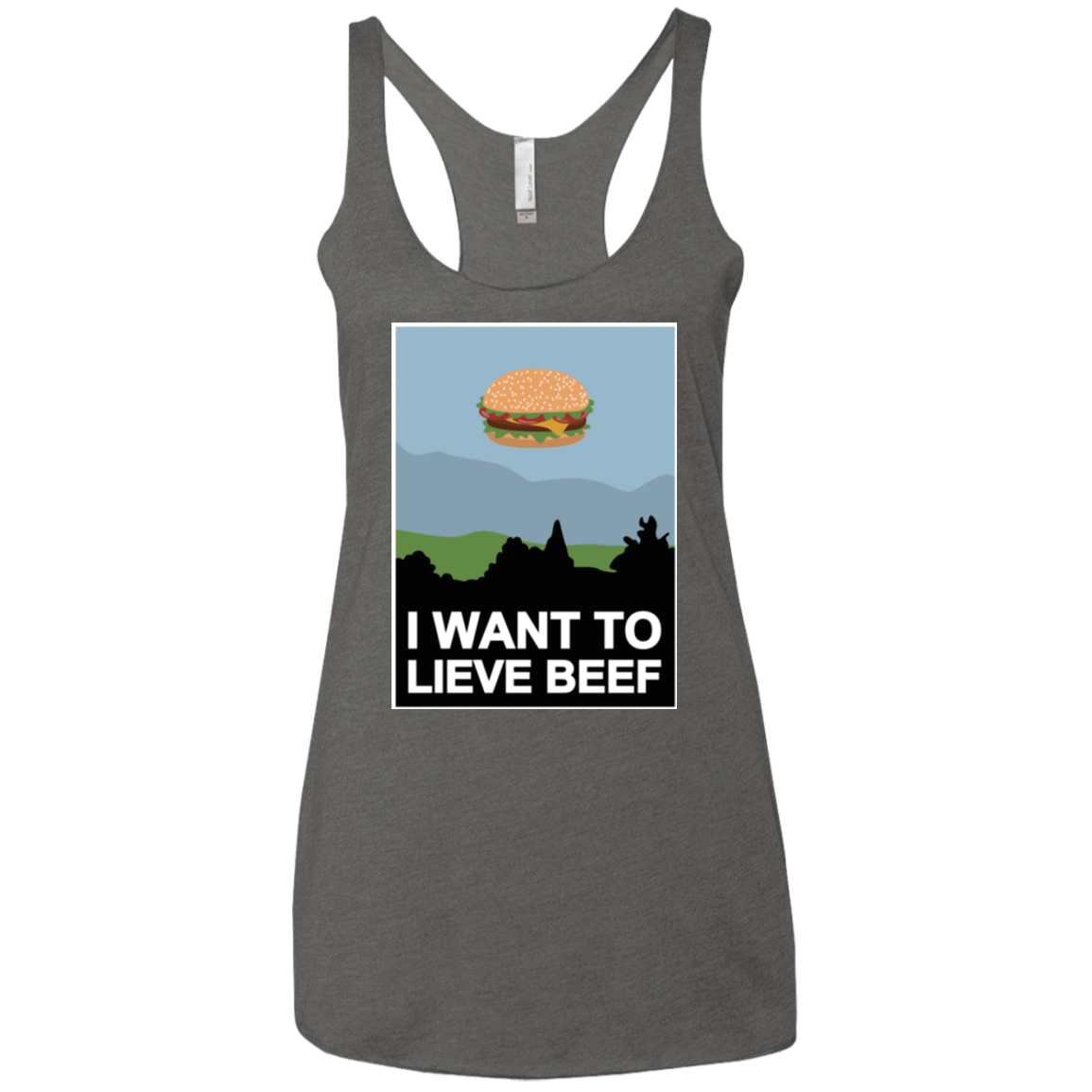 T-Shirts Premium Heather / X-Small I want to lieve beef Women's Triblend Racerback Tank