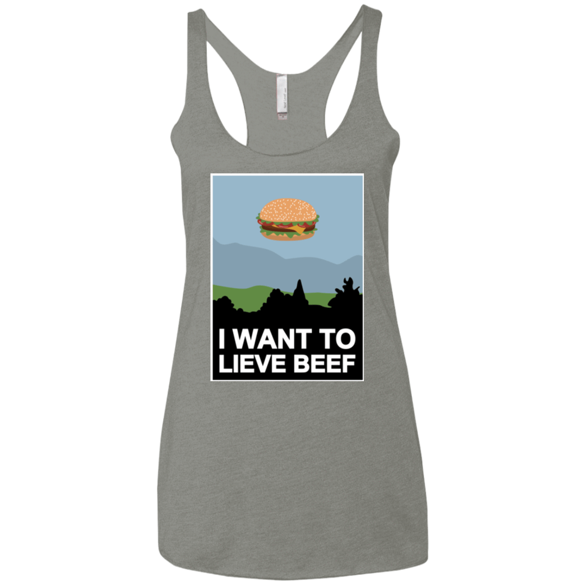 T-Shirts Venetian Grey / X-Small I want to lieve beef Women's Triblend Racerback Tank