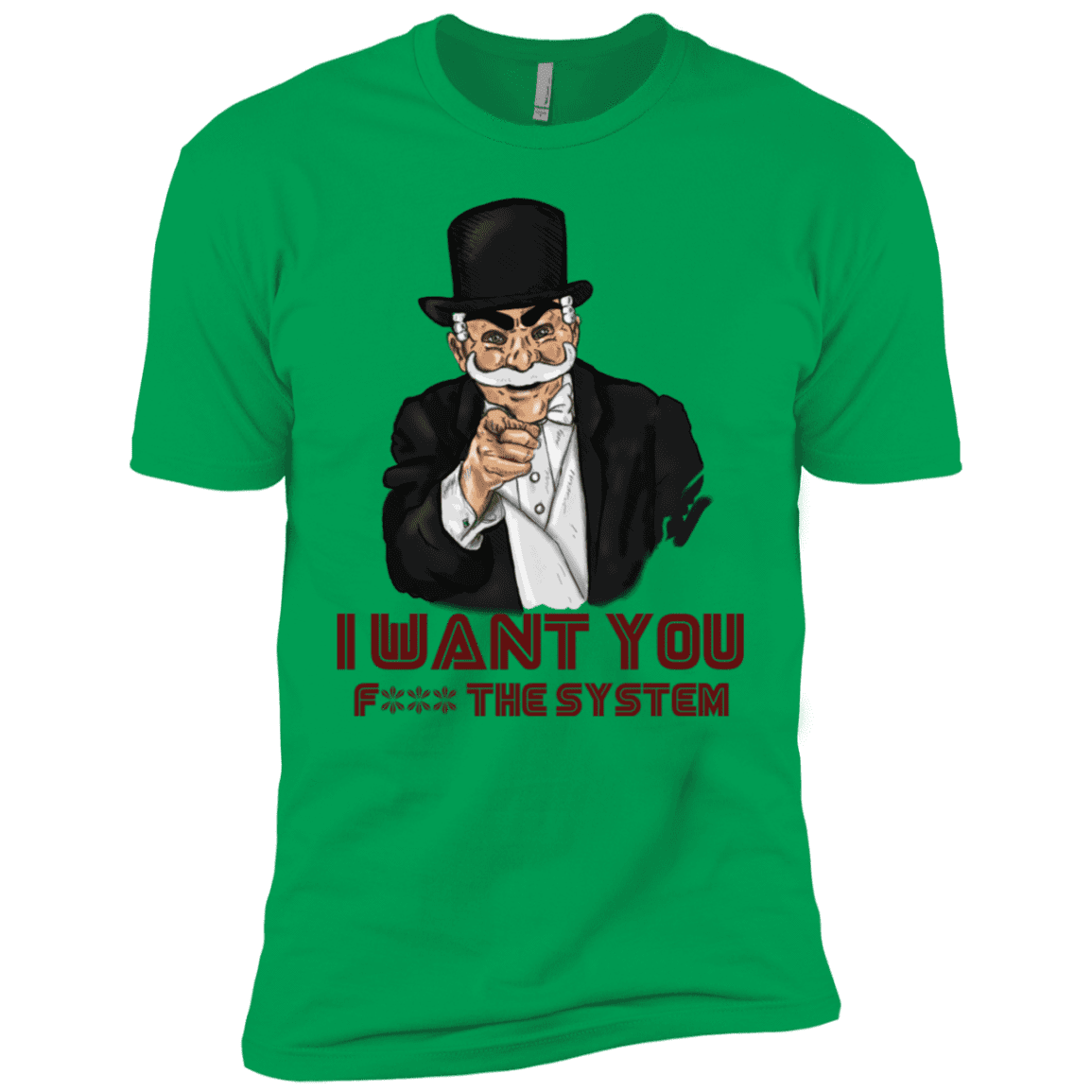 T-Shirts Kelly Green / YXS i want you f3ck the system Boys Premium T-Shirt