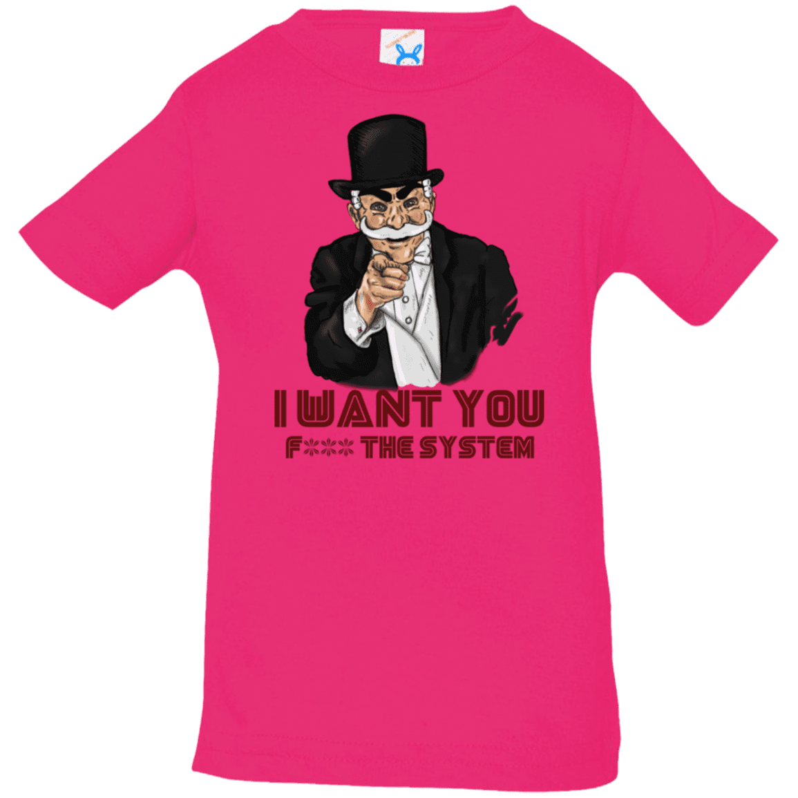 T-Shirts Hot Pink / 6 Months i want you f3ck the system Infant Premium T-Shirt