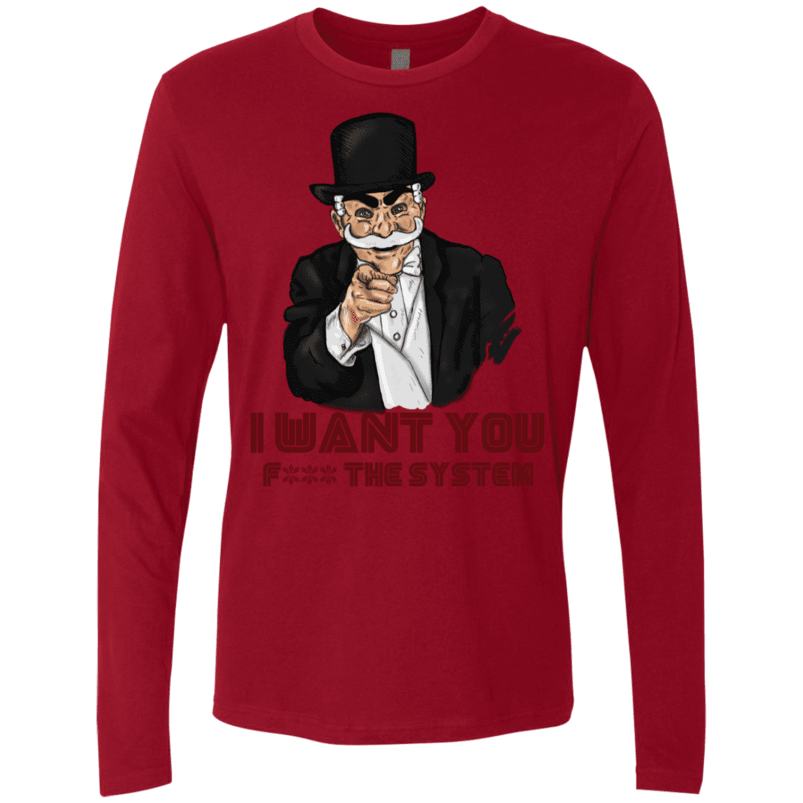 T-Shirts Cardinal / S i want you f3ck the system Men's Premium Long Sleeve