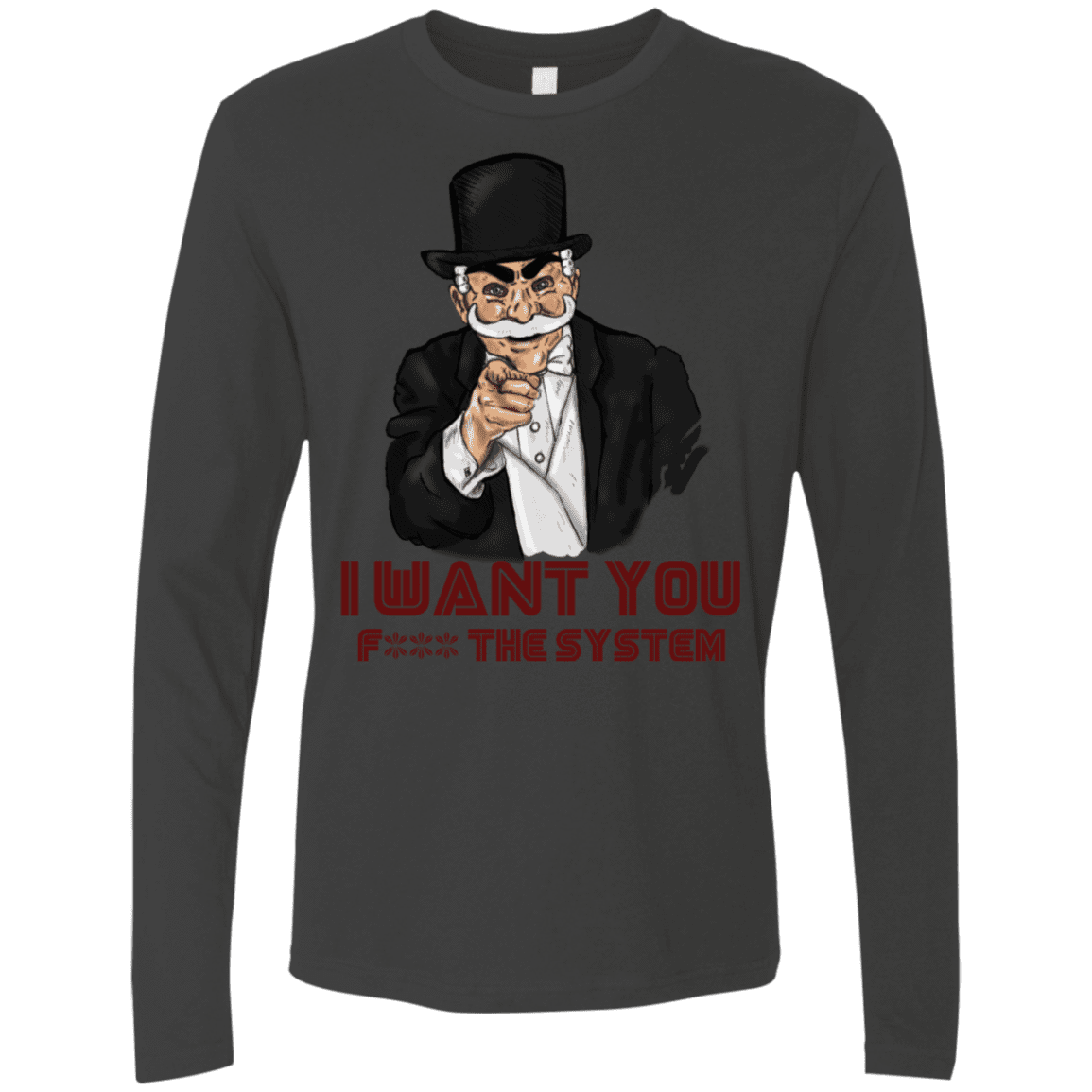 T-Shirts Heavy Metal / S i want you f3ck the system Men's Premium Long Sleeve