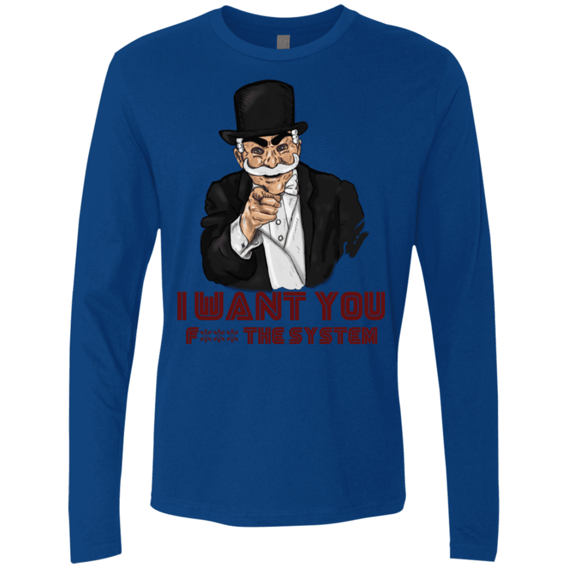 T-Shirts Royal / S i want you f3ck the system Men's Premium Long Sleeve
