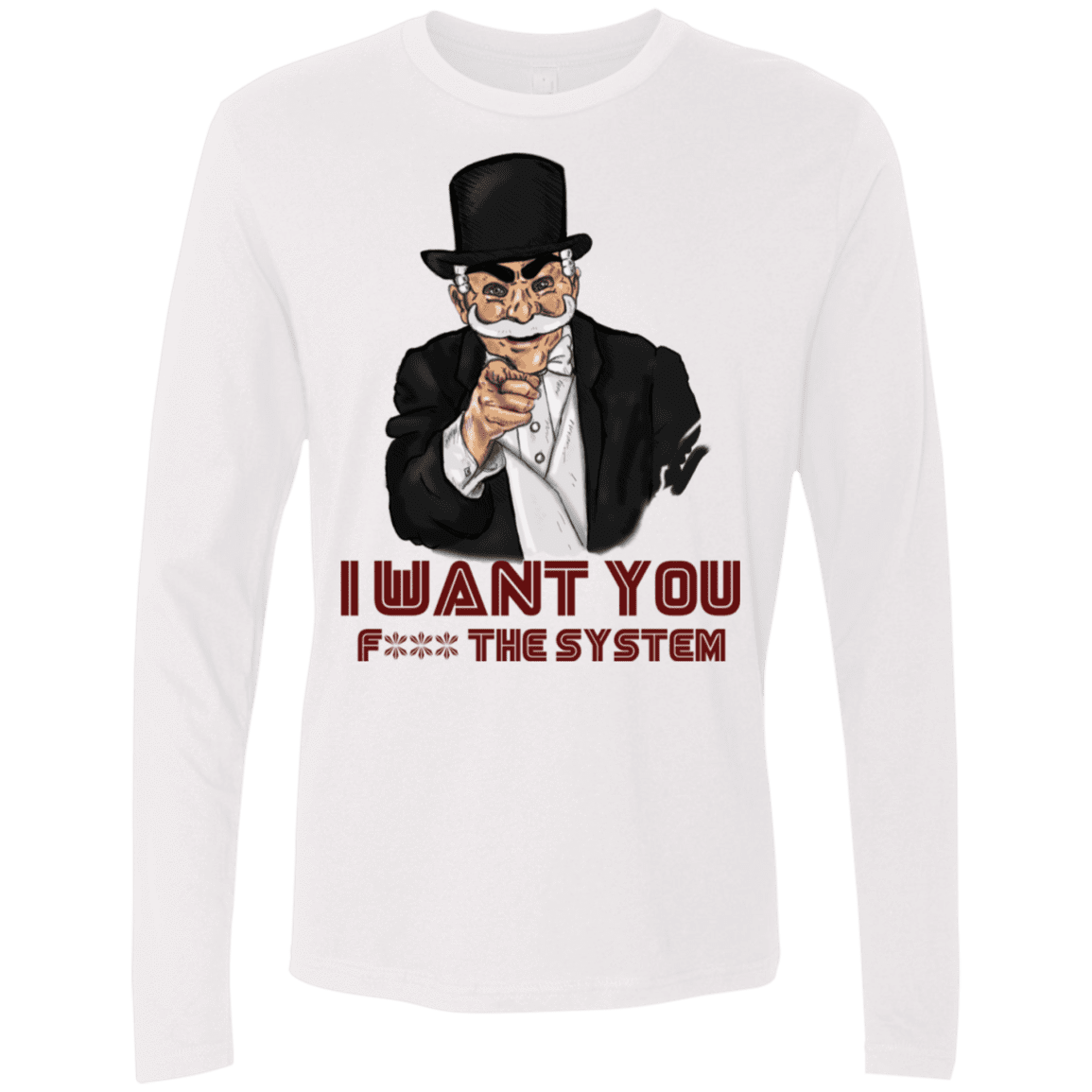 T-Shirts White / S i want you f3ck the system Men's Premium Long Sleeve