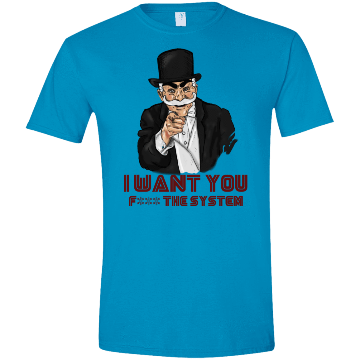 T-Shirts Sapphire / S i want you f3ck the system Men's Semi-Fitted Softstyle