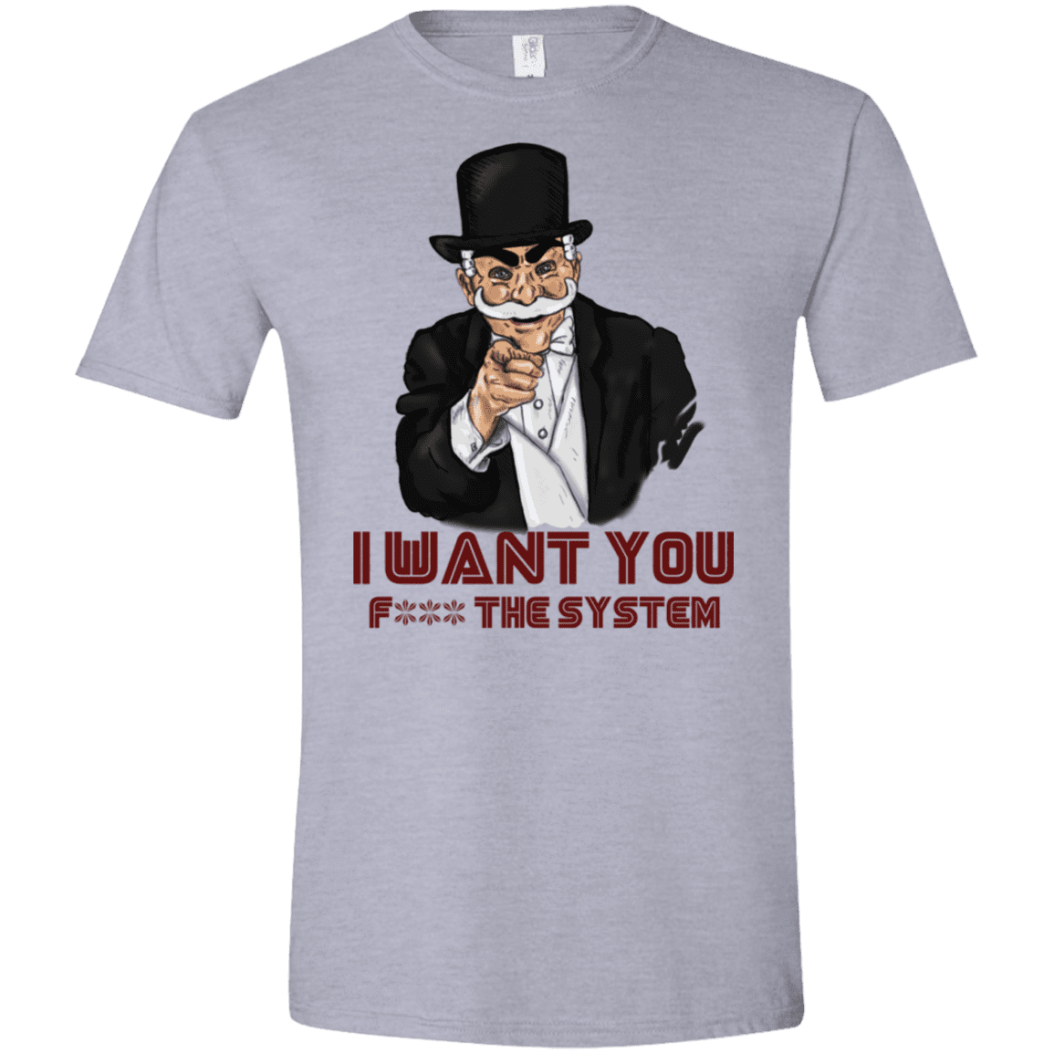 T-Shirts Sport Grey / X-Small i want you f3ck the system Men's Semi-Fitted Softstyle